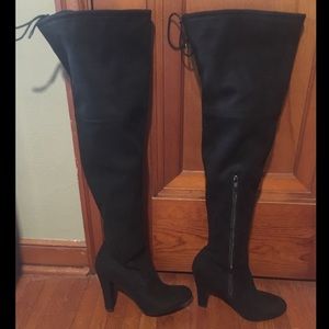 Faux suede over-the-knee, thigh high boots